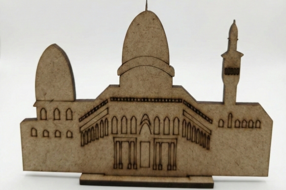 Mescid-i Aksa Ahşap Boyama - 4mm Ham MDF Kendin Yap (DIY) Hobi Etkinlik Objesi (15x10 cm)