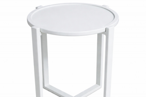 Tahtagurusu 22 mm Mdf Lake Boyalı Beyaz Yan Sehpa | Çift Taraflı Tepsi | 50 cm Çap – 62 cm Yükseklik