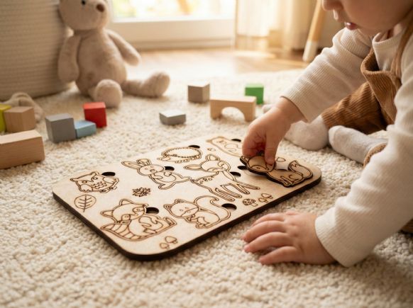 Ahşap Orman Hayvanları Yapboz ve Boyama Seti