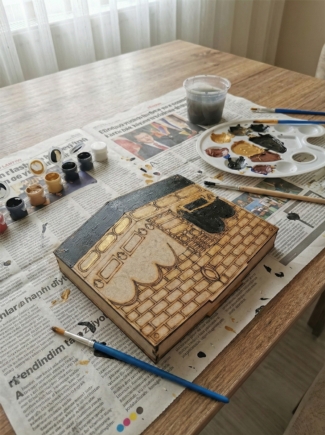 Boyanabilir Ham MDF Kabe - Çocuklar İçin Dini Etkinlik Materyali - Ahşap Boyama Objesi