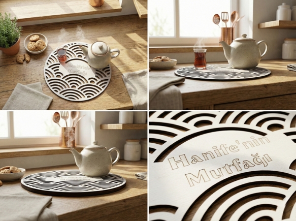 Kişiye Özel İsimli Ahşap Nihale - 20x20 cm Dekoratif Mutfak Ürünü (5mm Kalınlık)