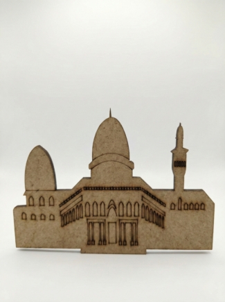 Mescid-i Aksa Ahşap Boyama - 4mm Ham MDF Kendin Yap (DIY) Hobi Etkinlik Objesi (15x10 cm)
