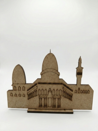 Mescid-i Aksa Ahşap Boyama - 4mm Ham MDF Kendin Yap (DIY) Hobi Etkinlik Objesi (15x10 cm)