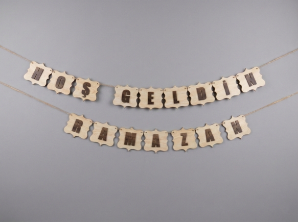 Tahtagurusu Ahşap Hoş Geldin Ramazan Duvar Süsü - 3D Çift Katmanlı Lazer Kesim