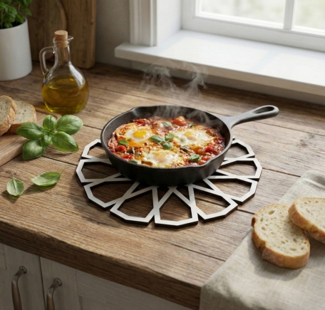 Tahtagurusu Lazer Kesim Geometrik Desenli Nihale - İsme Özel Mutfak Tasarımı