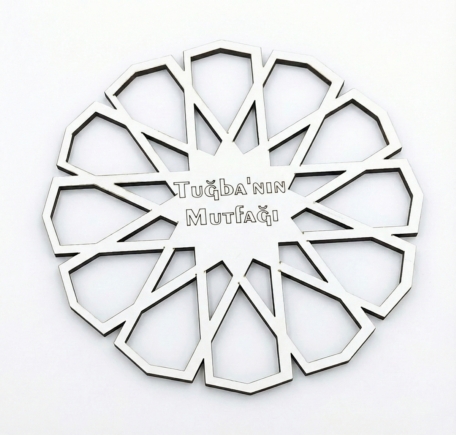 Tahtagurusu Lazer Kesim Geometrik Desenli Nihale - İsme Özel Mutfak Tasarımı